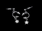 Pierced Crystal Star Earrings