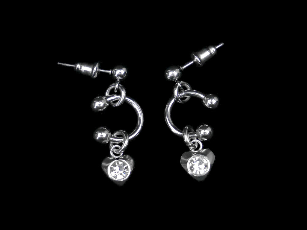 Pierced Crystal Heart Earrings