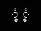Pierced Crystal Heart Earrings