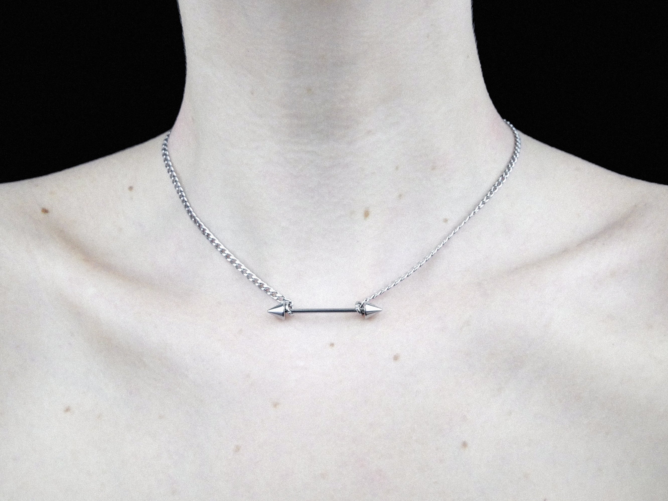 Spikey Barbell Necklace