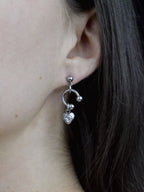 Pierced Crystal Heart Earrings