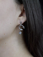 Pierced Crystal Star Earrings